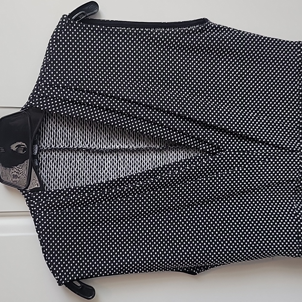 Zara TEXTURED FITTED DRESS black white polka-dot